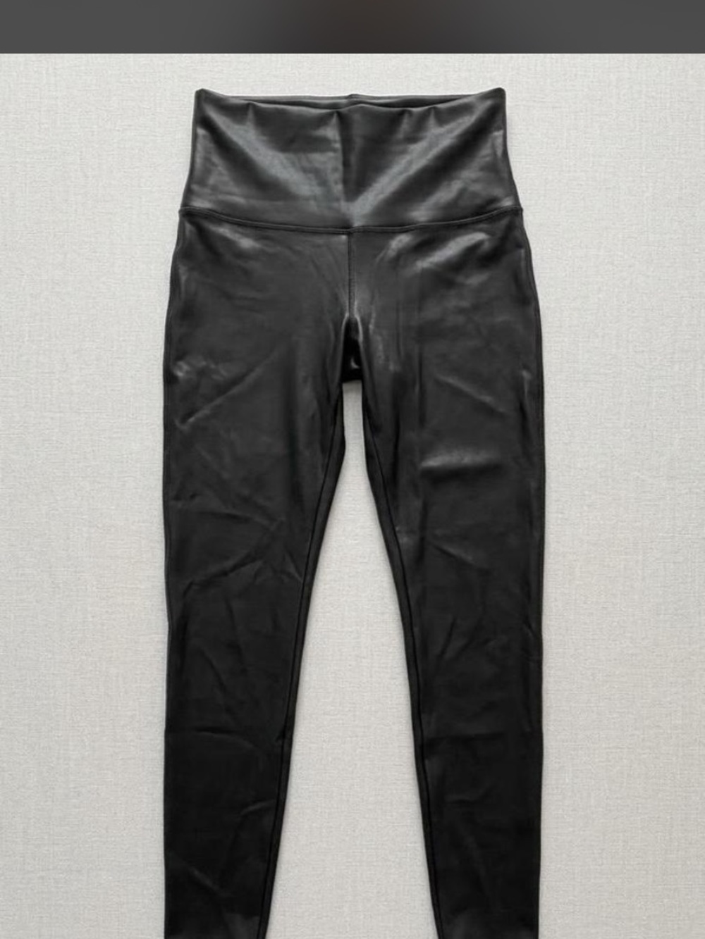 SPANX Black Faux-Leather High-Waist Leggings